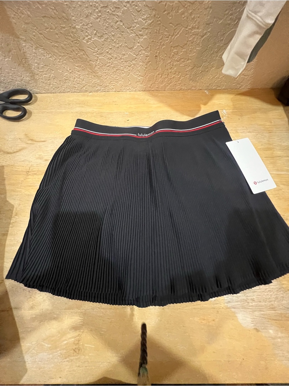 lululemon athletica Logo-Waist Micro-Pleat Tennis Skirt Color BLK size M